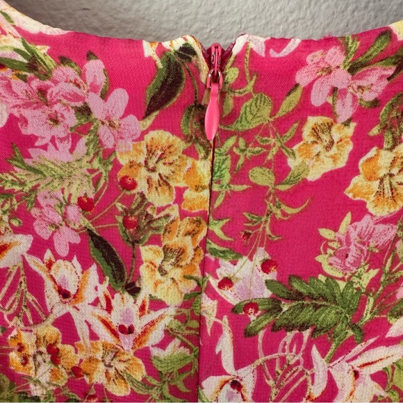 🌷TAYLOR Pink Ditsy Floral Ruffle Hem Dress | Romantic Cottagecore Coquette - Lg - Picture 8 of 11